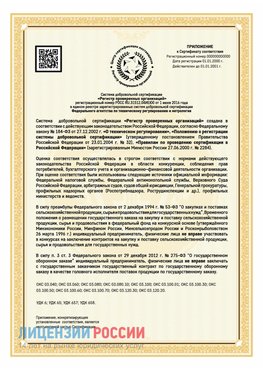 Приложение к сертификату для ИП Тутаев Сертификат СТО 03.080.02033720.1-2020